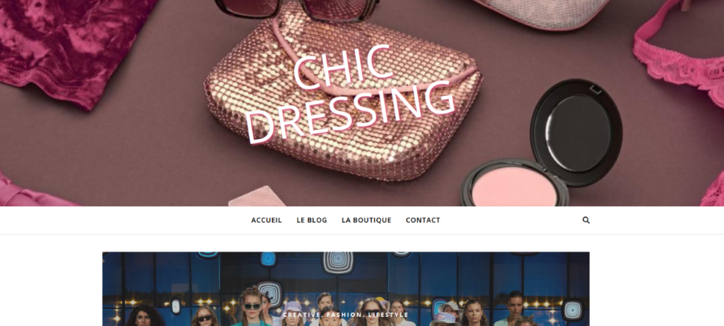 page d'accueil du site CHIC DRESSING