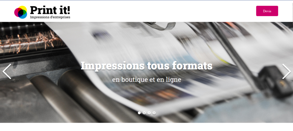 page d'accueil du site Print it